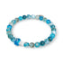 Hellblauer Achat | 925er Sterlingsilber | Glühwürmchen-Glaspilz-Edelsteinarmband